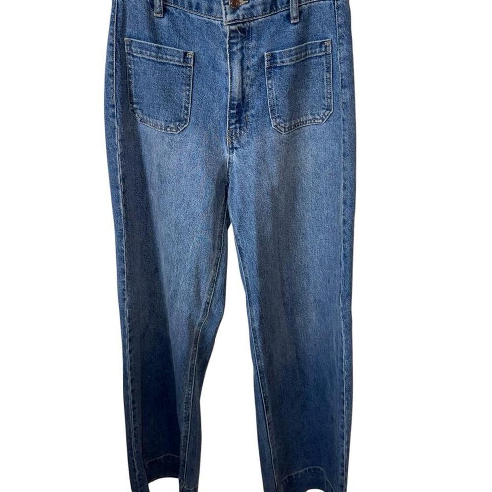 Hm high waisted straight leg blue denim